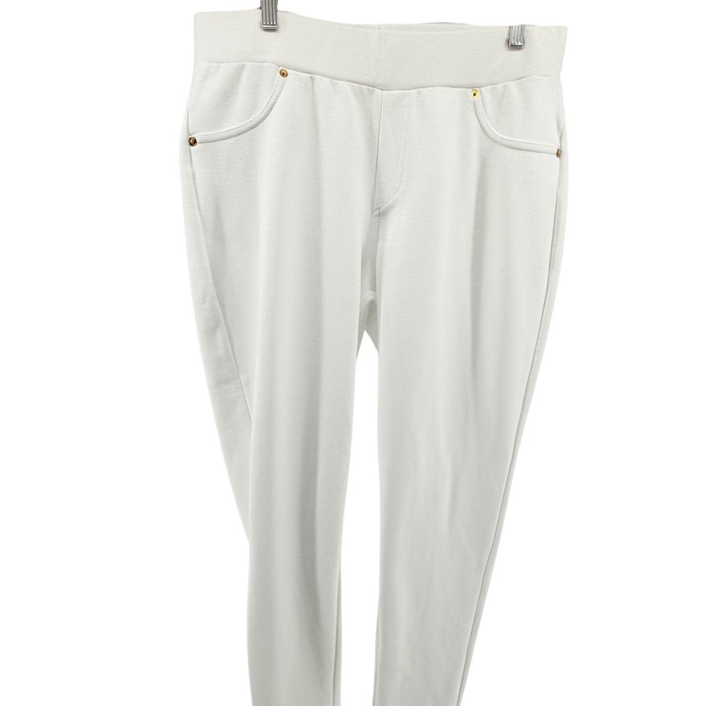 MICHAEL KORS Womens White Pull On Elastic Waist Pants Size‎ 1X Cotton Blend